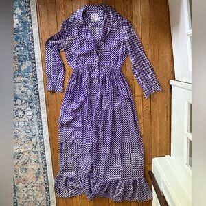 Anne Fogarty Purple Polka Dot Dress - Size 12